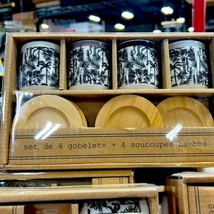 Set of 4 Gobelets and Bamboo Soucoupes